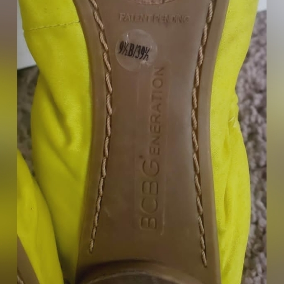 BCBGeneration Womens Elley Cork Ballet Flat Shoes Yellow Cap Toe Slip Ons 9.5B🌴 - Picture 8 of 10